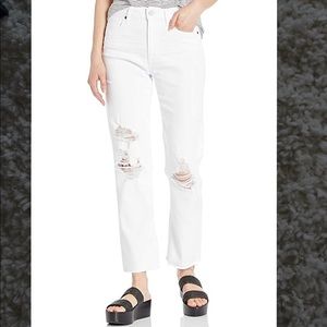 NOELLA HIGH RISE DISTRESSED STRAIGHT LEG JEANS